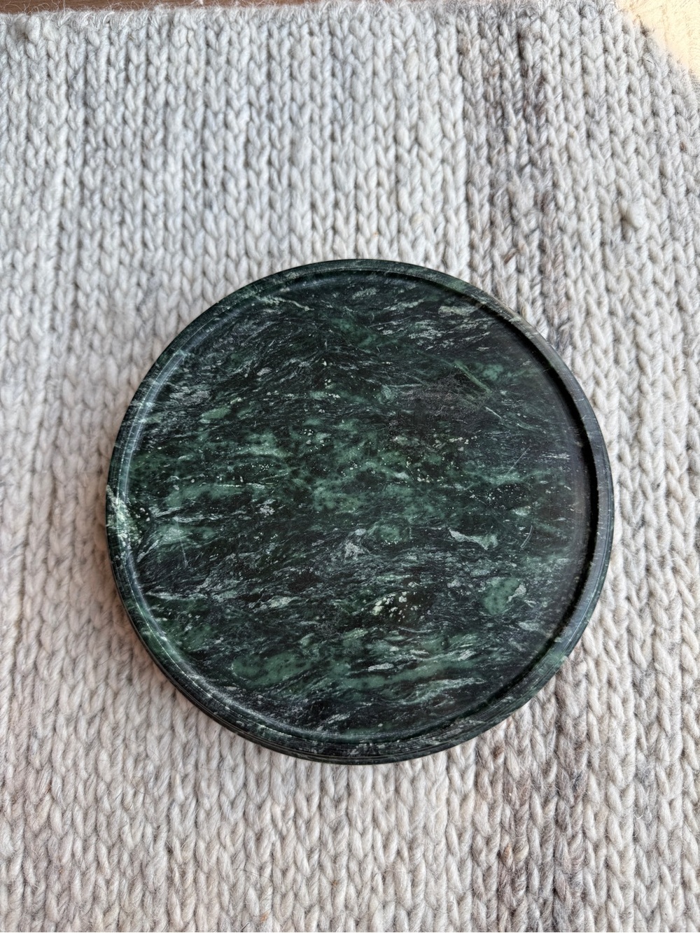 Green Marble Round Tray